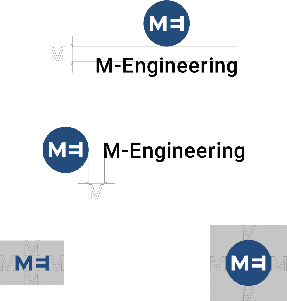 Охранные зоны логотипа M-Engineering