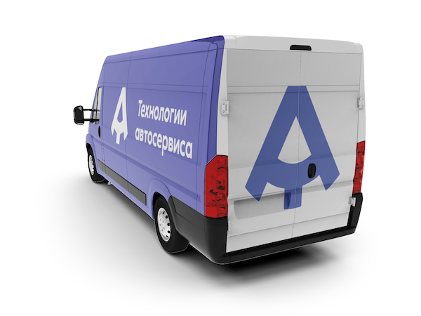 Логотип Технологий Автосервиса на микроавтобусе